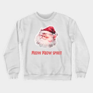 MeowMeow Spirit - Santa Cat Crewneck Sweatshirt